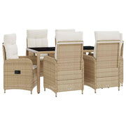 Set da pranzo per esterni 7 pcs Beige e Bianco Crema 3422341