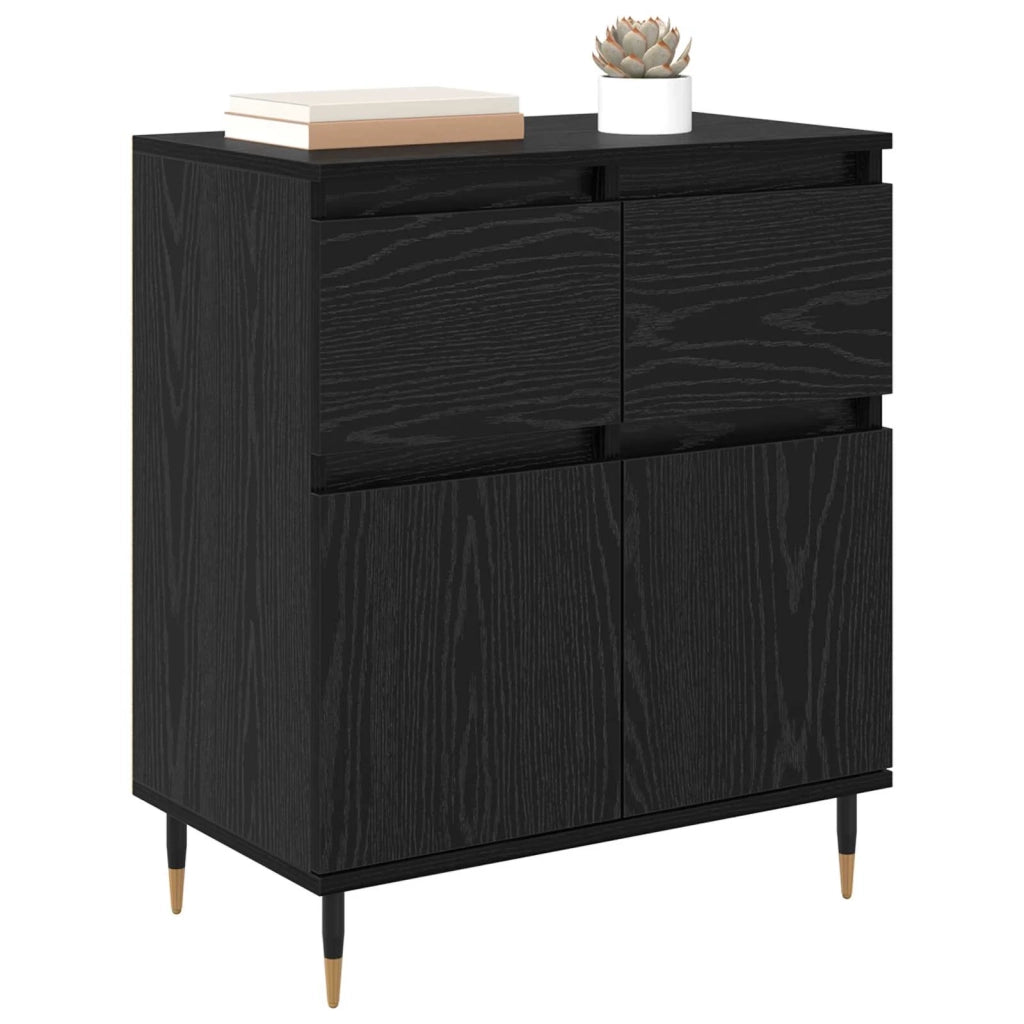 Credenza | Madia | Buffet da pranzo | Armadio da pranzo con cassetto Rovere Nero 60 x 35 x 70 cm