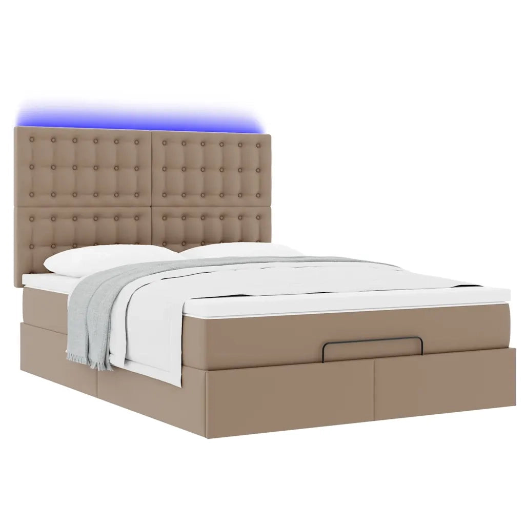 Struttura Letto Pouf con Materasso 140x190 cm Similpelle