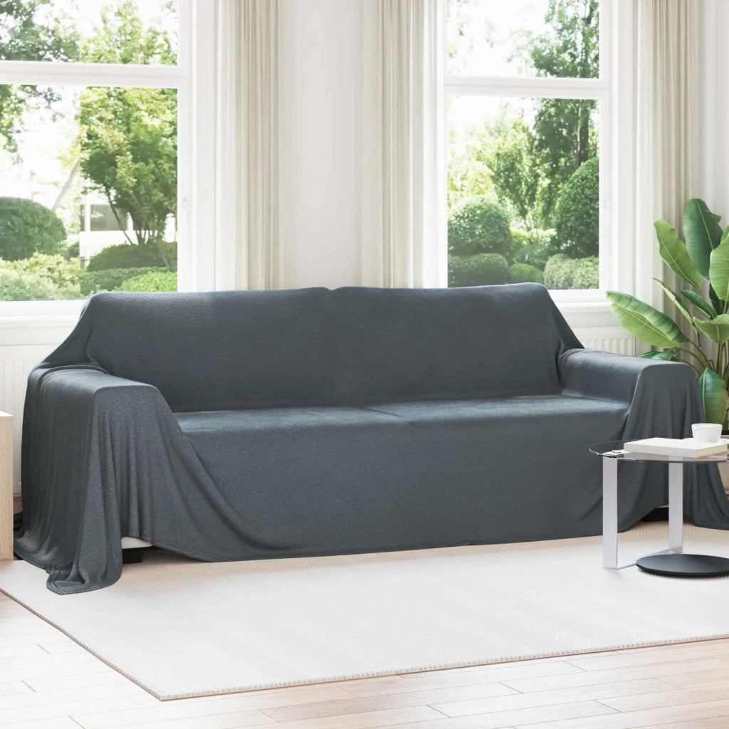 Coperte da Pile 6 pcs Grigio scuro 350 x 270 cm Panno