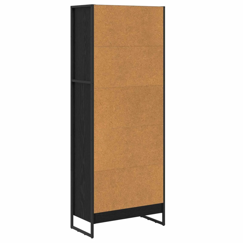Armadio per Libri Rovere Nero 60 x 30 x 155 cm 886396