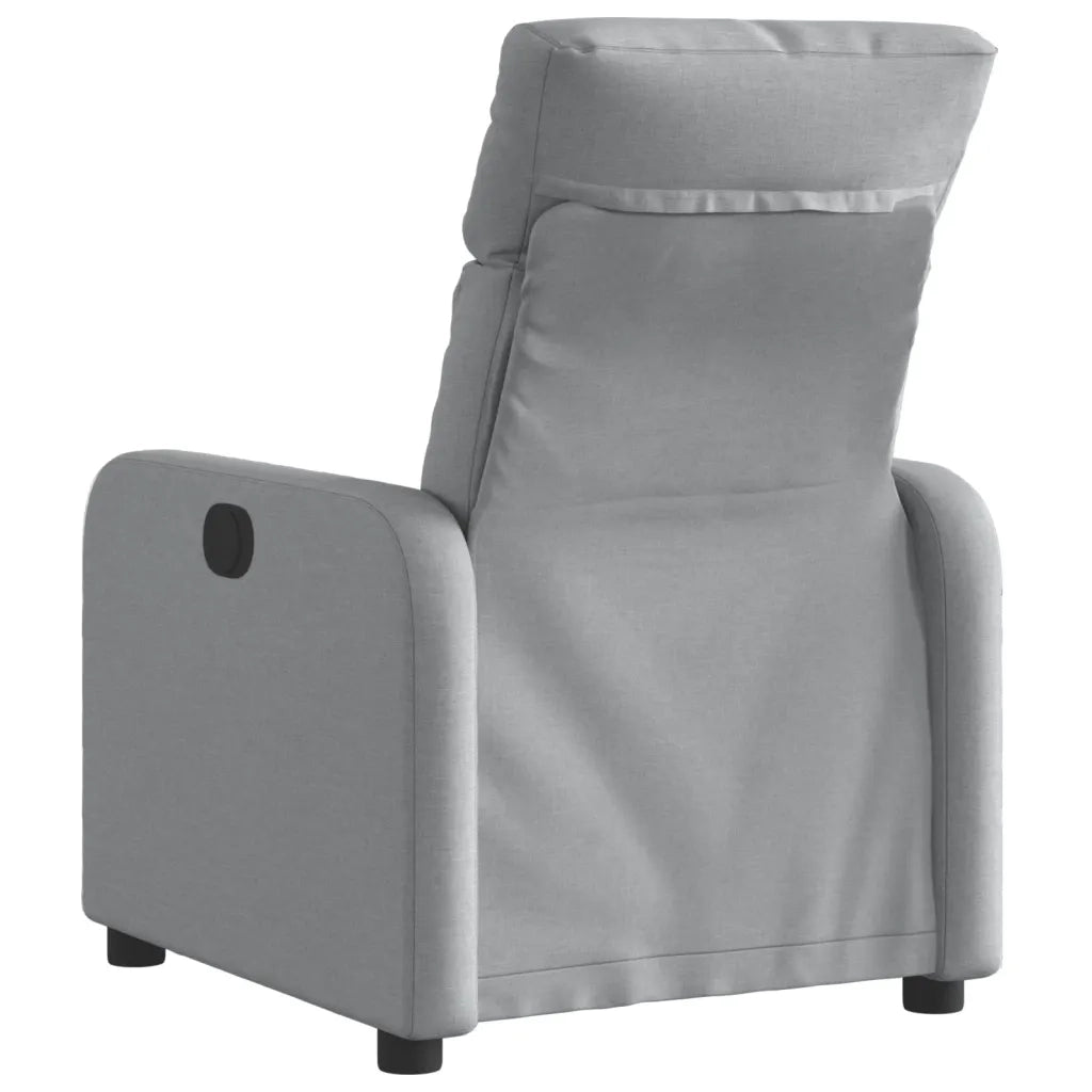 Poltrona | Sedia Relax Elettrica Reclinabile Grigio Chiaro in Tessuto