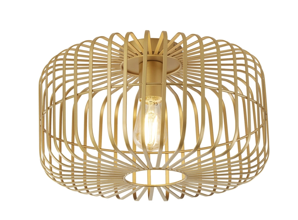 Plafoniera Contemporanea Culla Acciaio Oro 1 Luce E27