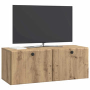 Mobile TV da Muro | Armadietto TV | Mobile Porta TV 78,5 x 31 x 30 cm Rovere Artigianale