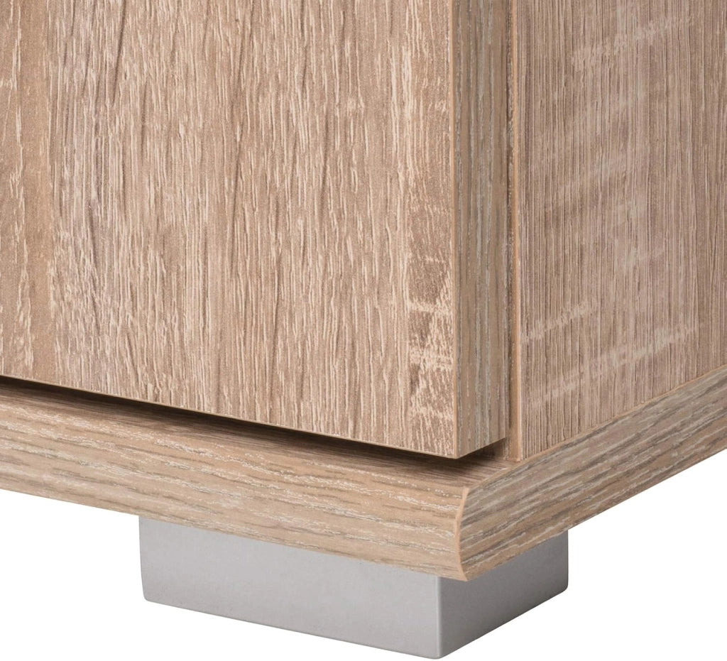 ® Cassettiera Alba 2 Cassetti 2 Ante 71x74x35 cm Mobile Comò Entrata Credenza Effetto Legno Mobiletto Ingresso
