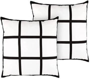 Coprisacco 2 pezzi - Polyester - 40 x 40 cm - Nero/bianco - Con cerniera nascosta - Per stampa DIY - Coprisacco