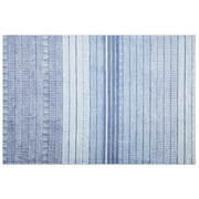 Tappeto Blu Viscosa 160 x 230 cm Motivo Geometrico Rigato Intrecciato a Mano