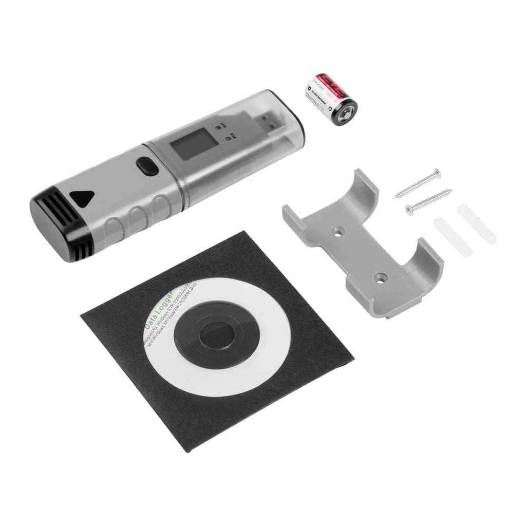 Registratore di temperatura + umidità dell'aria - LCD - (-35) a +80 °C - 0 a 100% UR 14_0005504