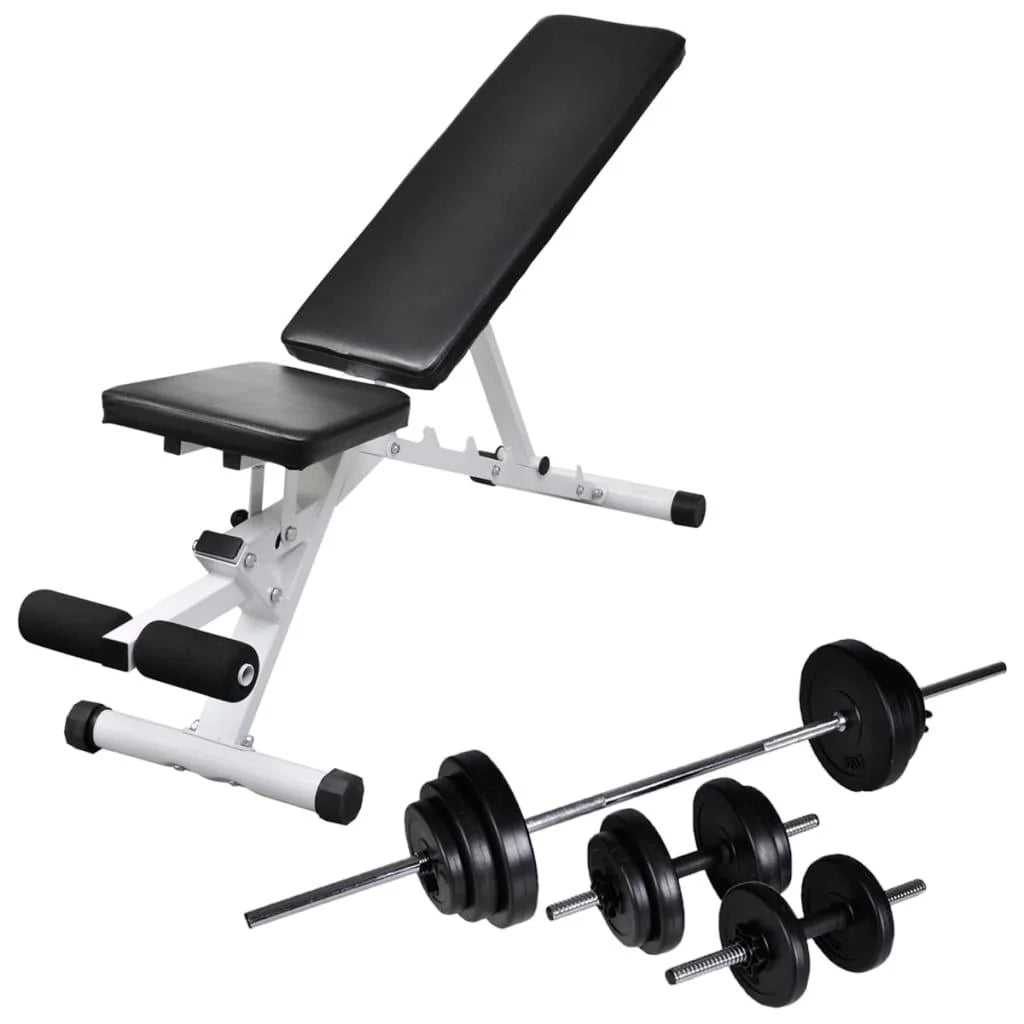 Panca da allenamento con set di manubri e dischi (30,5 kg) 02_0000053
