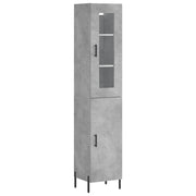 Credenza | Madia | Buffet da pranzo | Armadio da pranzo Grigio Cemento 34,5x34x180 cm in Legno Multistrato