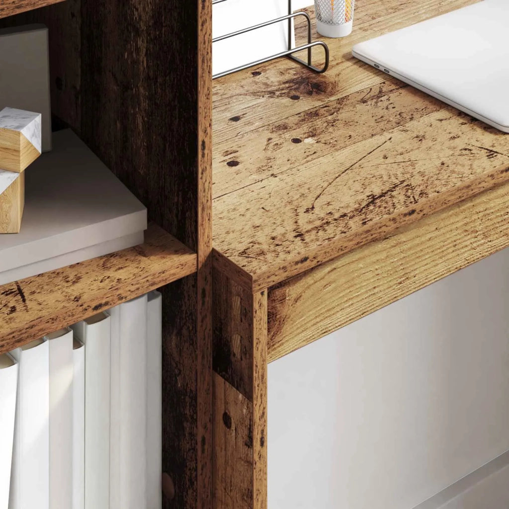 Scrivania con cassetto con lo scaffale 2 pcs Legno vecchio 3337319