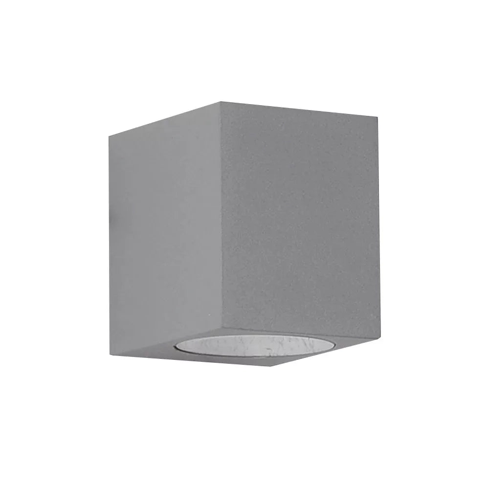 Applique da esterno ip65 lampada faretto a parete giardino moderno gu10 Cubo Grigio