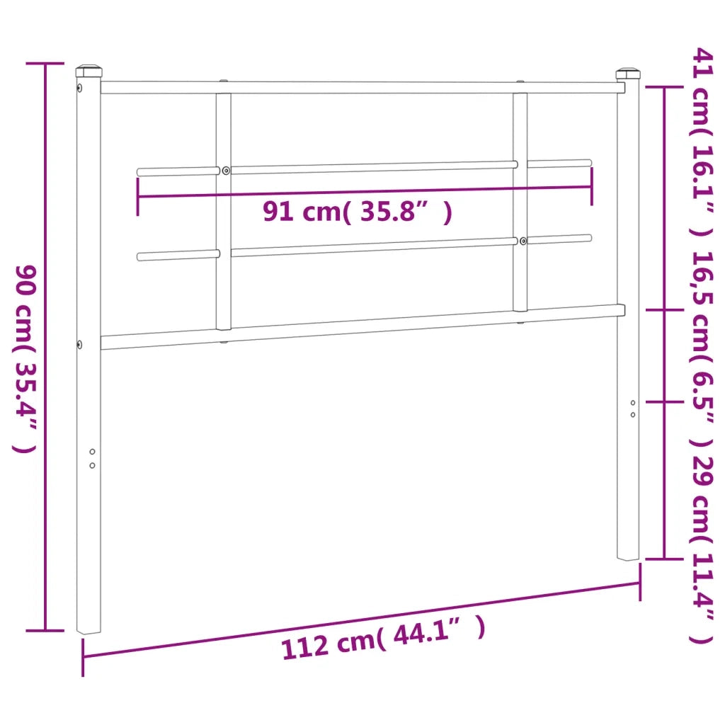 Testiera | Testata di Ricambio in Metallo Nero 107 cm