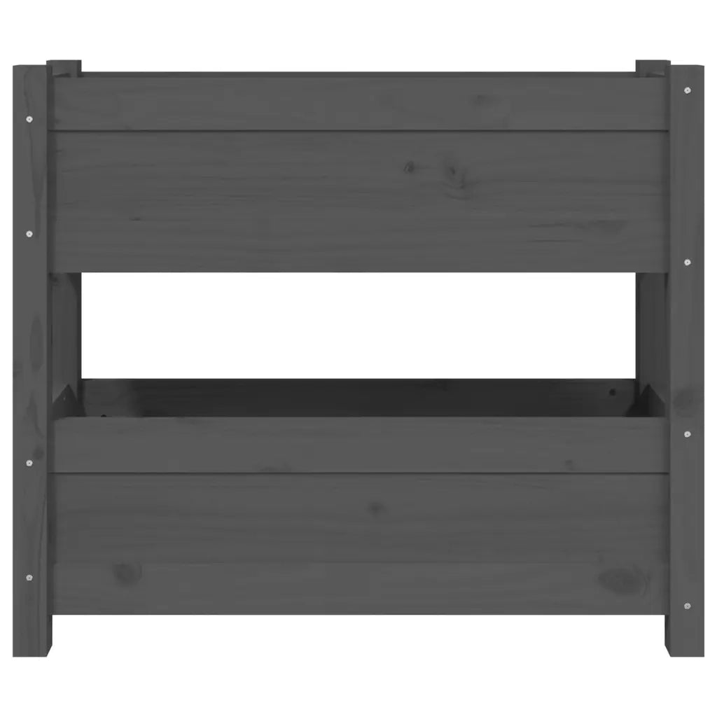 Fioriera Grigia 77x25x66 cm in Legno Massello di Pino 823943