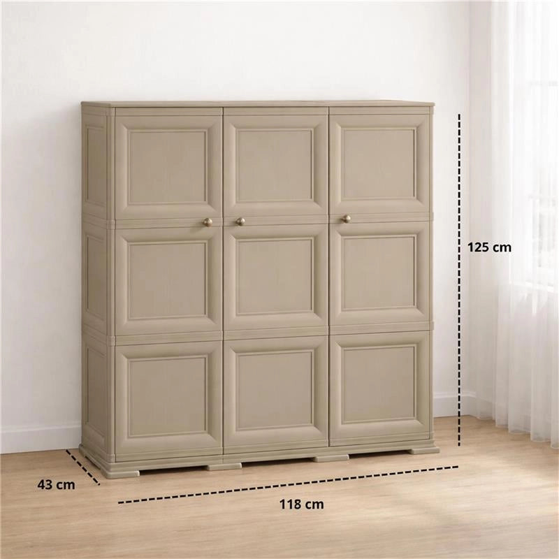 ARMADIO 3 ANTE TALPA 118X43X125 CM CON PUNTALI – MOBILE ALTO ORGANIZZAZIONE CASA PER ZONA GIORNO E INGRESSO