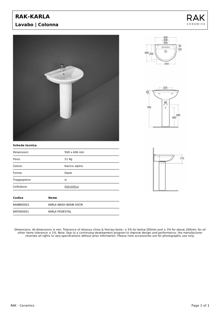 LAVABO KARLA 50,5x40,5