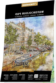 Carta A4 Aquarel - 30 fogli (210x297 cm), stampata a freddo 25 lb/300 g/m² Blocco Aquarel