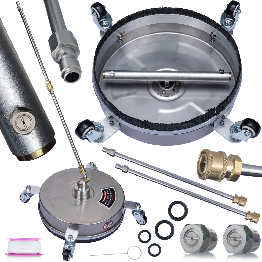 Spazzola Professionale T-Racer 14" – Acciaio Inox, 275 Bar | Attacco Rapido 1/4"