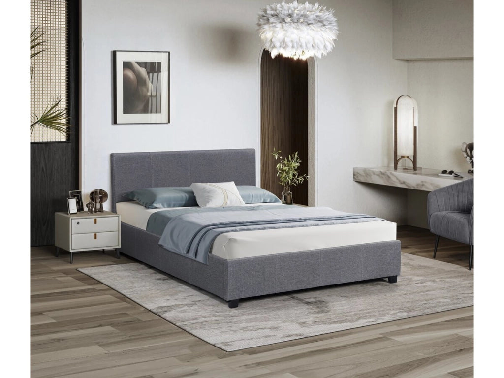 Letto doppio con contenitore "Carla" - 160 x 200 grigio