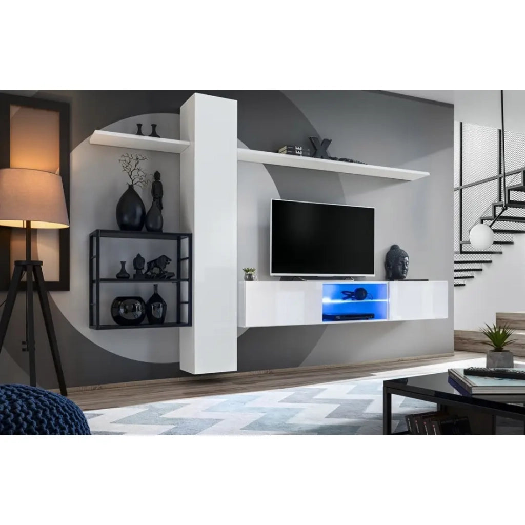 Set arredo salotto stile industriale SWITCH M5 – Colore bianco – LED integrati