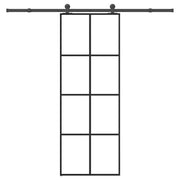 Porta Scorrevole con Ferramenta 76x205cm Vetro ESG Alluminio