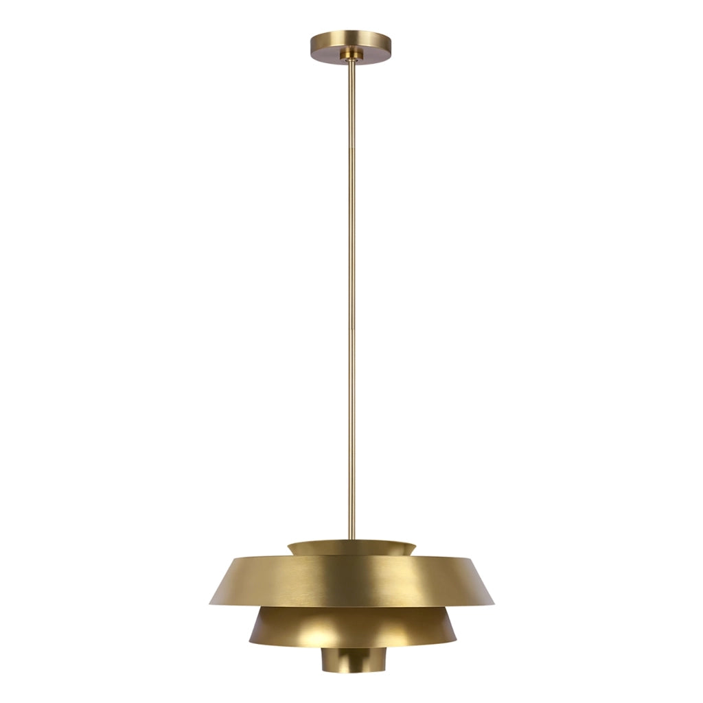Sospensione Contemporanea Brisbin Acciaio Ottone Brunito 1 Luce E27