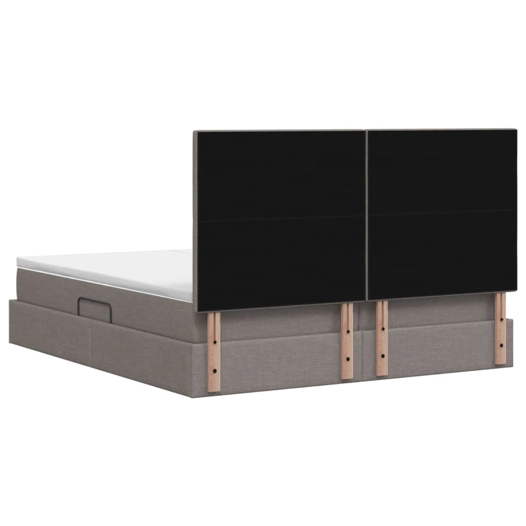 Letto con Contenitore con testiera Tortora 200 x 200 cm Tessuto 3459798