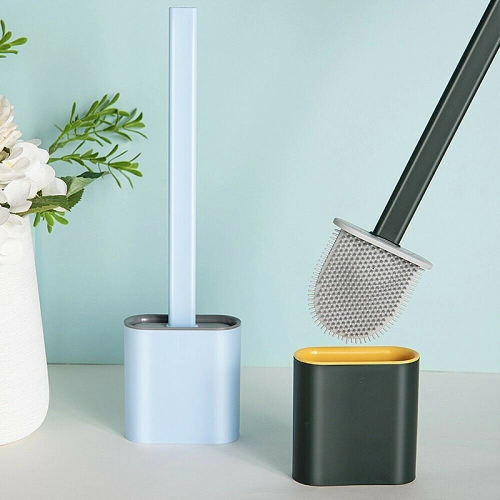 Trade Shop - Scopino Per Wc Bagno Spazzola Per Pulizia In Silicone Con Portascopino Da Muro -