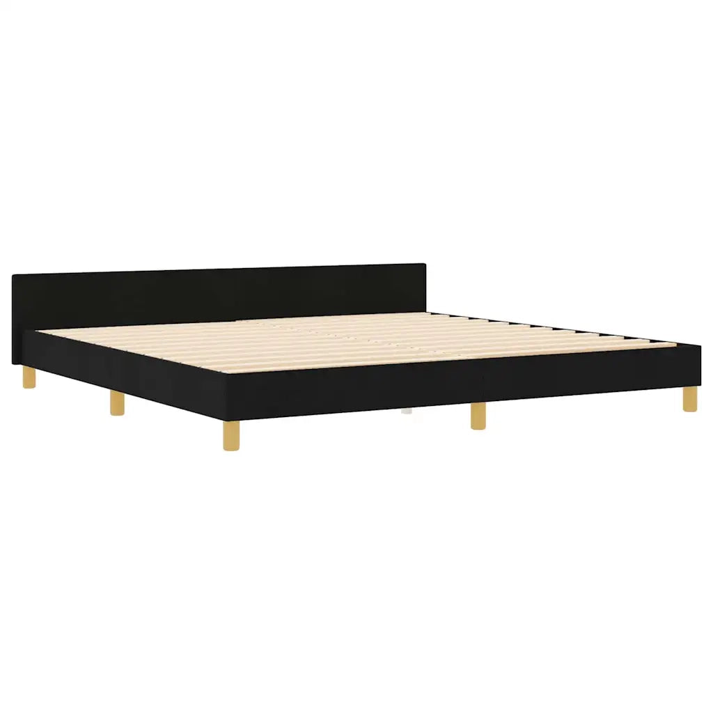 Struttura del letto con testiera Nero 200 x 200 cm Tessuto 3344755