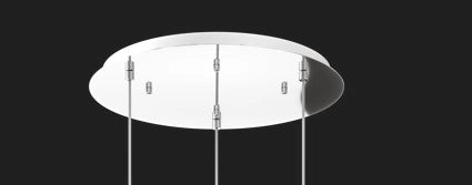 SOSPENSIONE CROMO 3 LUCI TONDA VETRI 2X BR + 1X AM 1184CR-S3 T-AB