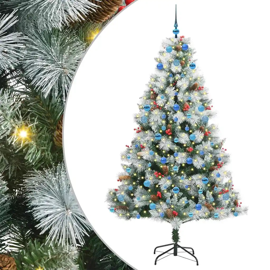 Albero di Natale artificiale Verde e bianco 210 cm 3395195