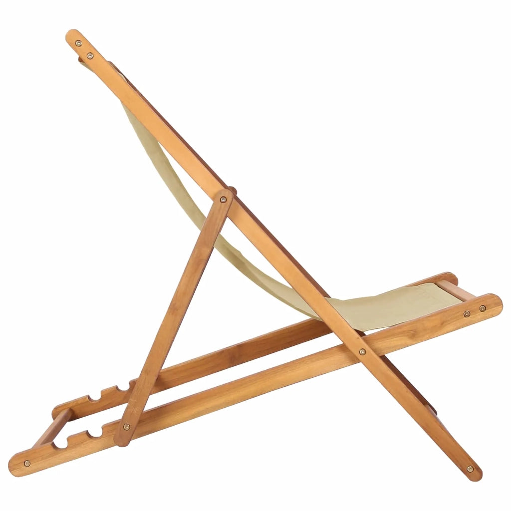 Sedia da spiaggia Beige Legno di teak solido 42032663