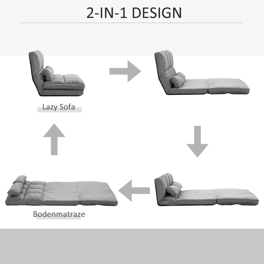 Poltrona relax reclinabile con schienale regolabile e poggiapiedi ¨C zephmum ¨C Grigio