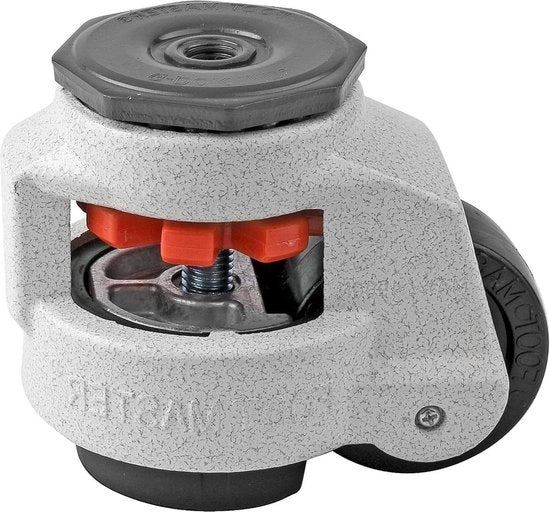 Livello su Caster - Capacità 1100 lbs - Ruota in Nylon - Piastra in NBR - Montaggio a 0,5" - Finestra in Ivoor