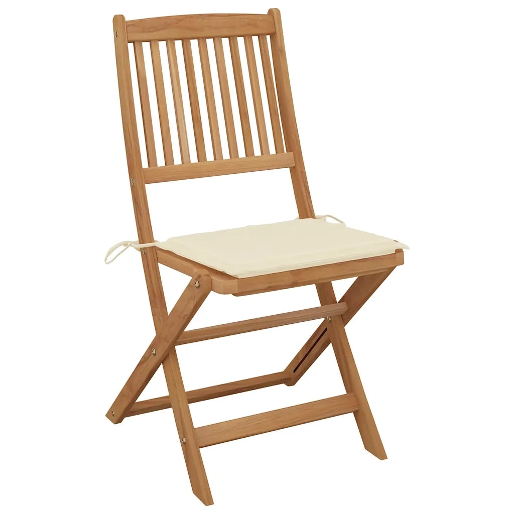 Sedie da Giardino Pieghevoli 8 pz con Cuscini Massello Acacia 3075115