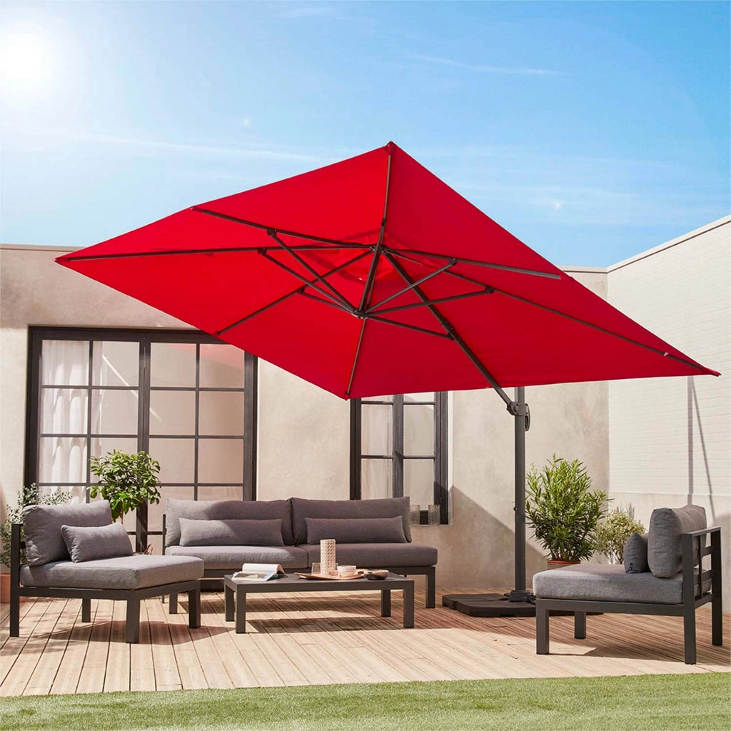 Ombrellone rettangolare, 3x4m, rosso