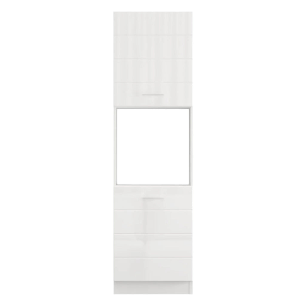 Mobile da Cucina Cochem, Dispensa da Cucina 6 Ripiani, 60x58x214h cm Bianco Lucido