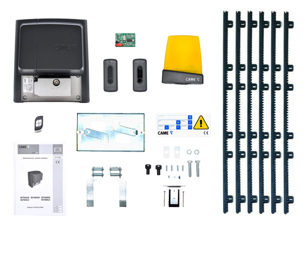 KIT CAME U2313 BX-78 230V AUTOMAZIONE CANCELLO SCORREVOLE 800KG 6 MT CREMAGLIERA