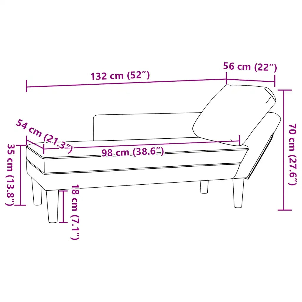 Sdraio con Cuscino Destro in Velluto a Coste Grigio Chiaro CFW2674701