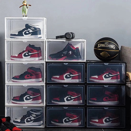 Cassettiere per Scarpe - Organizzatore per Scarpe - Cassetti per Scarpe - Box in Plastica Stivata - Nero