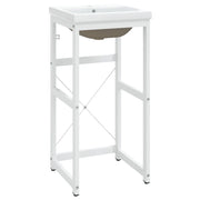 Telaio per Lavabo da Bagno con Lavabo Integrato Bianco in Ferro CFW9357737