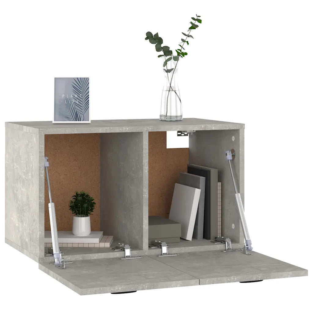 Armadietto a Muro Grigio Cemento 60x36,5x35cm Legno Multistrato