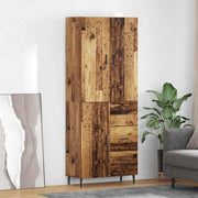 Credenza 2 pcs Legno vecchio Legno Stratificato e Vetro 3415770