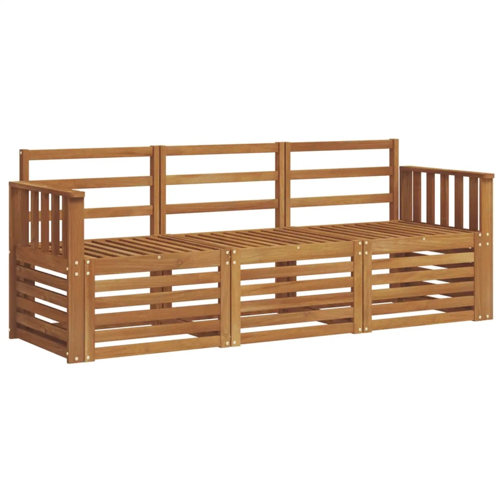 Set divani 3 pcs Naturale Legno di Acacia Massello