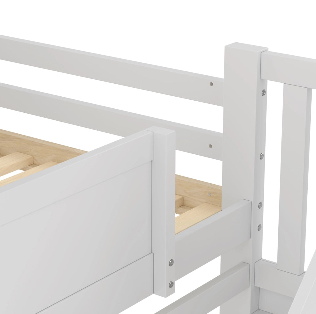 Letto a castello 90x200 con letto estraibile e scala contenitore