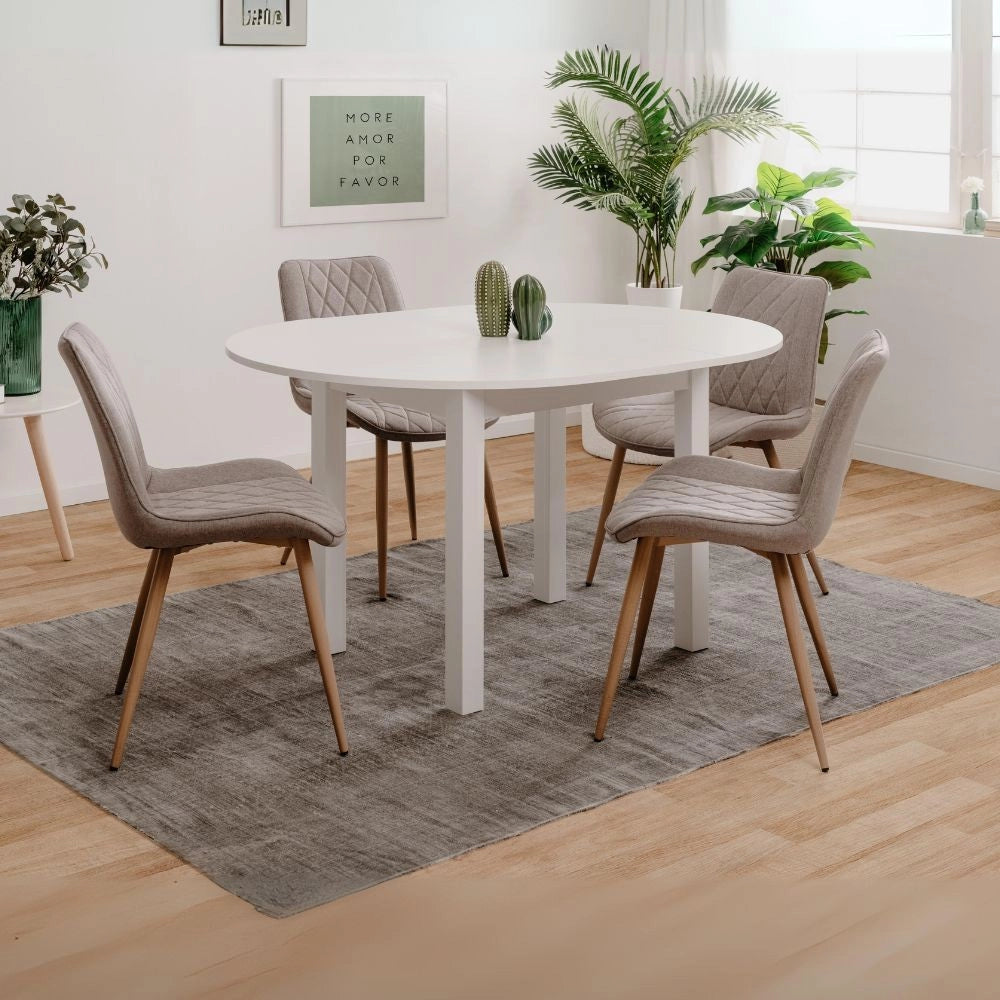 Tavolo rotondo allungabile Coburg 100 100x76x100 cm colore bianco