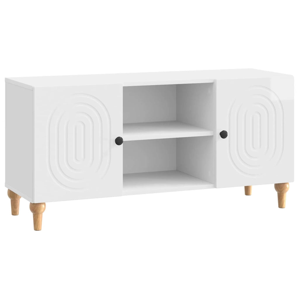 Mobile TV Bianco Lucido 102 x 34,5 x 50 cm Legno ingegnerizzato 894239