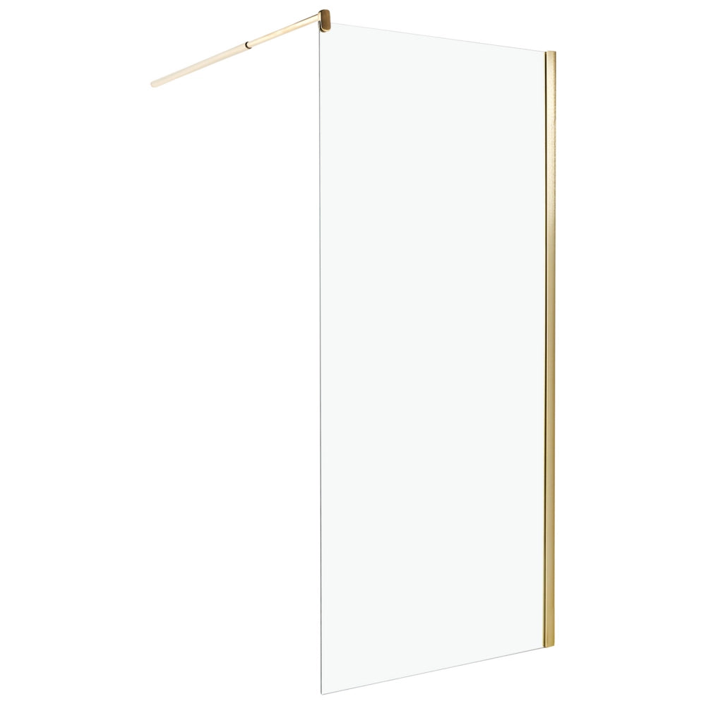 Schermo doccia in vetro temperato Box senza porte per bagno oro 90 x 190 design moderno