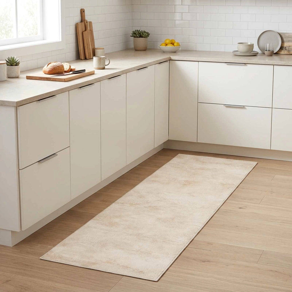 Tappeto da Cucina cemento crema 180 x 60 cm 100% Poliammide 42045708
