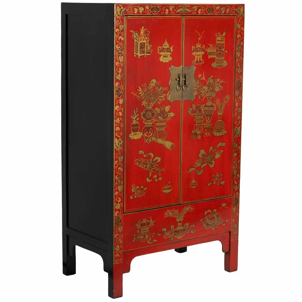 Armadio in legno rosso 86x50x150h cm